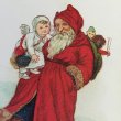 画像2: Postcard　クリスマス　天使を抱いて歩くサンタクロース　   (2)