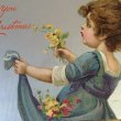 画像2: Postcard　クリスマス 　お花と女の子　1907年   (2)
