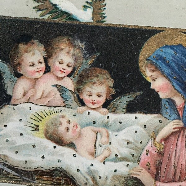 画像2: Postcard クリスマス 聖母子を祝福する天使たち   (2)
