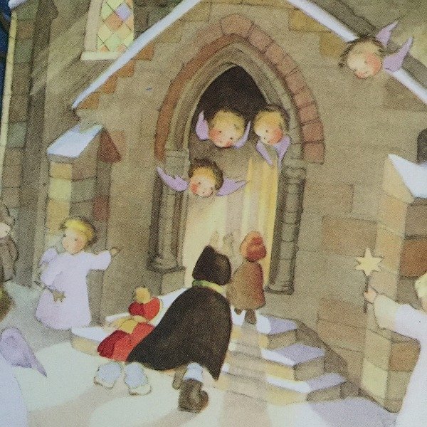 画像2: Postcard クリスマス 聖夜の夜の天使たち Monique Martin   (2)