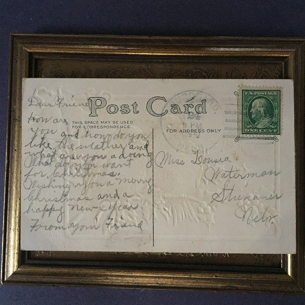 画像2: Postcard クリスマス 二羽のロビン 1910年    (2)