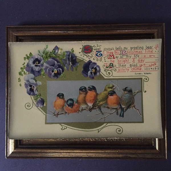 画像1: Postcard　クリスマス　7羽のロビン　小鳥　1911年　   (1)