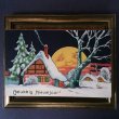 画像1: Postcard  New Year　新年祝い　大きなお月さまと雪景色の家　1930年代　 (1)