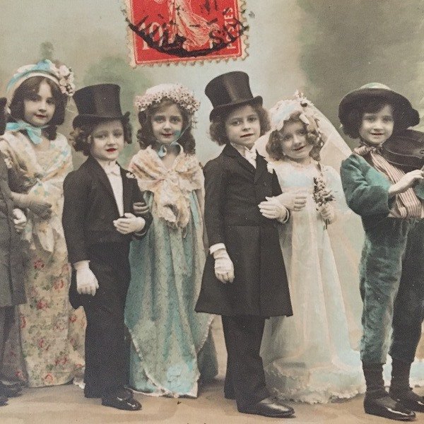 画像2: Postcard 小さなふたりの結婚式 フランス1908年 (2)