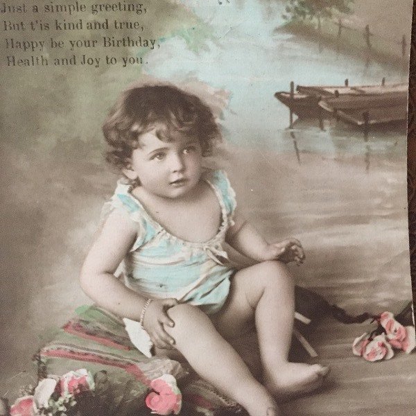 画像2: Postcard 水辺の風景と小さな女の子  (2)