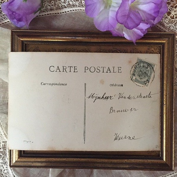 画像3: Postcard 魚を持つドレスの女の子 フランス1908年  (3)