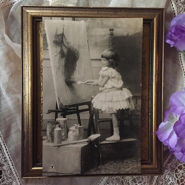 画像2: Postcard 画家の女の子  (2)