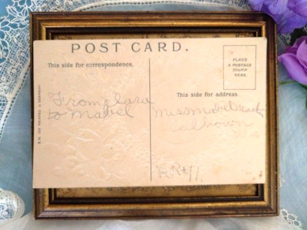 画像2: Postcard バレンタイン ハートのお花と天使   (2)