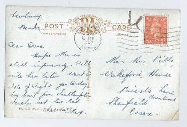 画像2: Postcard ペキニーズ犬の婦人に話しかけるテリア犬  Bestall  (2)