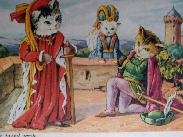 画像2: Postcard 城が落ちない 猫 フランス民謡 童謡  (2)