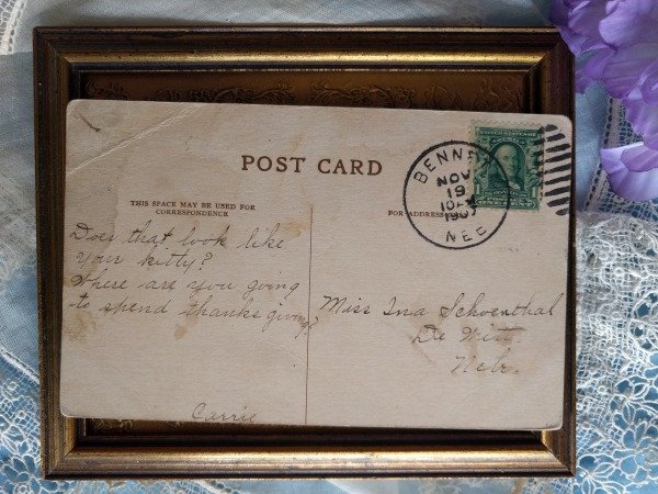 画像2: Postcard 子豚を抱いたバグパイプ弾きの猫 マザーグース G.L.Barnes (2)