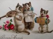 画像2: Postcard　リュートとアコーディオンを弾く猫たち  Wally Fialkowska　 (2)