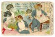 画像1: Postcard　猫さんたちの社交パーティ　G.H. Thompson　1900年　 (1)