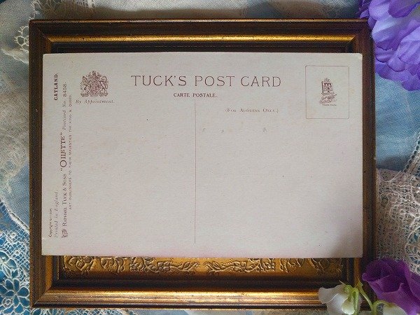 画像2: Postcard ベッドで眠る子猫 未使用 イギリス  (2)