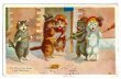 画像1: Postcard　朝まで歌うよ！　街頭で歌う猫さんたち　Maurice Boulanger　 (1)
