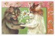 画像1: Postcard　恋する猫　花占い　Maurice Boulanger　1909年　 (1)