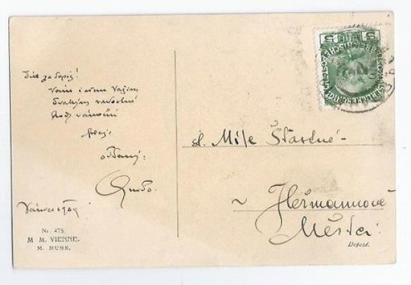 画像2: Postcard  ウィーン趣味　豚さんを調教するレディ　キノコ　M.M.VIENNE (2)