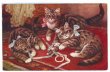 画像1: Postcard　鈴のガラガラで遊ぶ3匹の子猫　イギリス1923年　 (1)