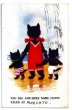 画像1: Postcard　海遊びをする黒猫の家族　1920年　 (1)