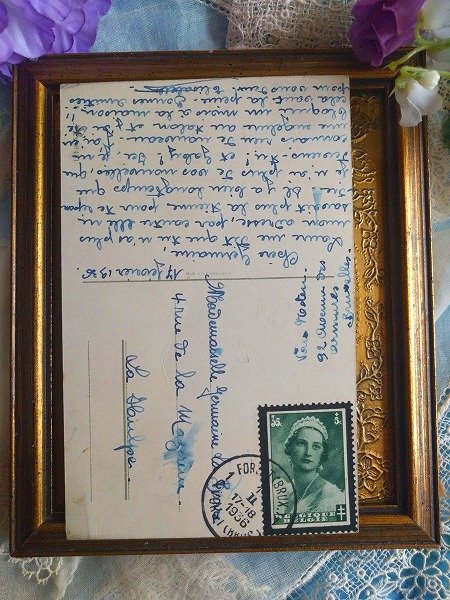 画像2: Postcard 薔薇のお花と5匹の子猫 ベルギー1936年  (2)