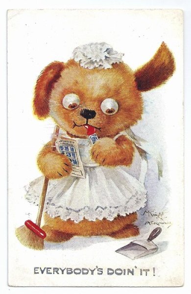 画像1: Postcard　スタンプを集めるタビー犬　EINCO Tubby Dog 1913年 (1)