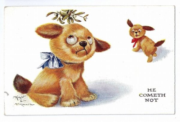 画像1: Postcard　ヤドリギの下のタビー犬　Einco Tubby (1)