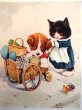 画像3: Greeting card　猫と手押し車に乗る犬　A.E.Keneddy　 (3)