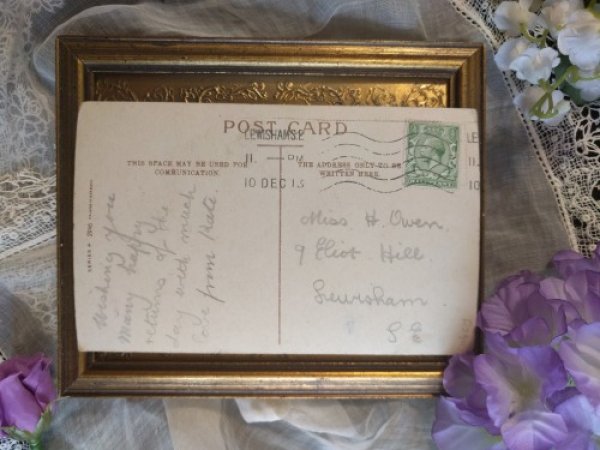 画像2: Postcard  スズランと忘れな草のお花　イギリス1913年 (2)