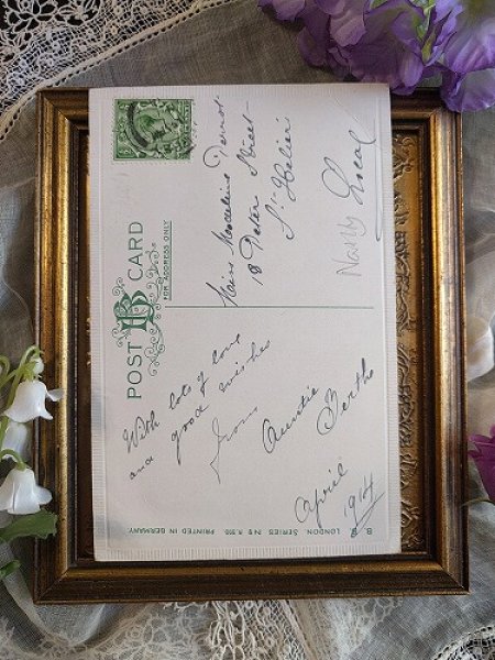 画像2: Postcard  イースター スミレのお花の十字架 1914年 (2)