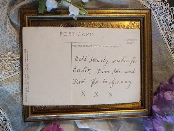 画像2: Postcard  スミレのお花と十字架　 (2)