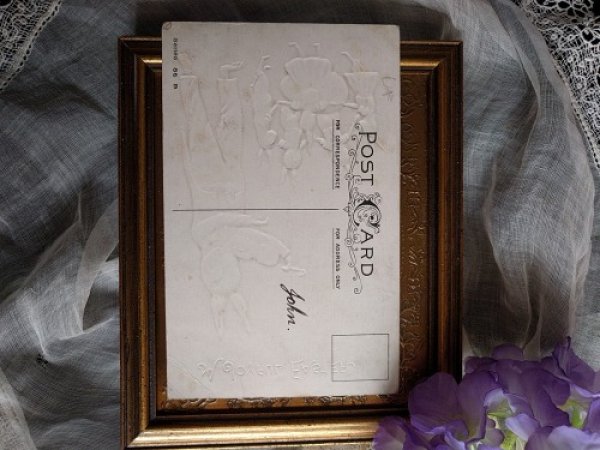 画像2: Postcard イースター バイオリンを弾くウサギと卵の周りでダンスをする子ウサギ (2)