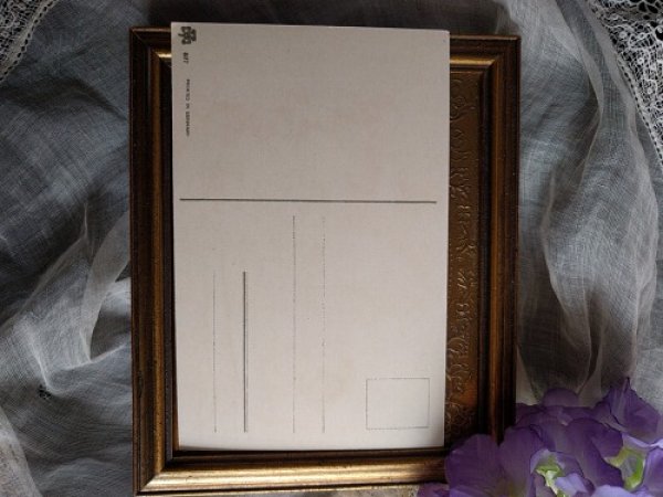 画像2: Postcard イースター 白いドレスの女の子と卵を温めるウサギさん 未使用 (2)