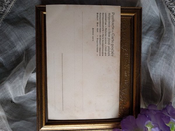 画像2: Postcard イースター 女の子と卵とウサギさん 未使用 (2)