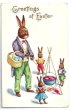 画像1: Postcard　イースターエッグを作るウサギさん (1)