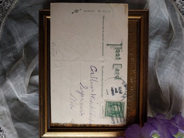 画像2: Postcard イースター ウサギさんに目隠しをする女の子 1910年 (2)