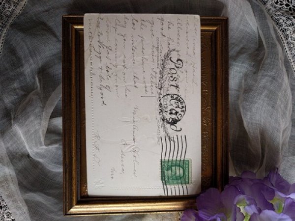 画像2: Postcard イースター 鏡を持つウサギさんとおめかしをする女の子 1917年 (2)