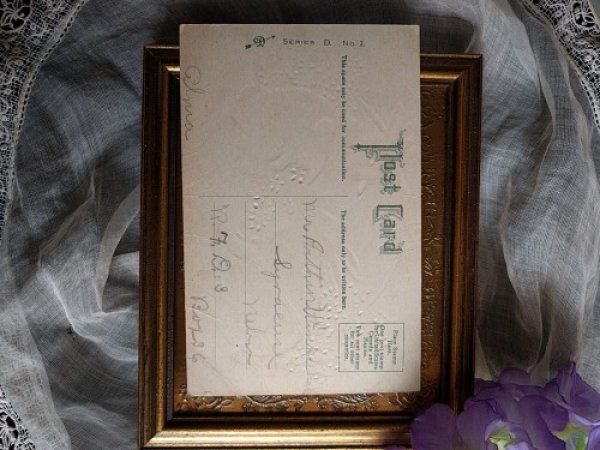 画像2: Postcard イースター ウサギさんと忘れな草のお花 (2)