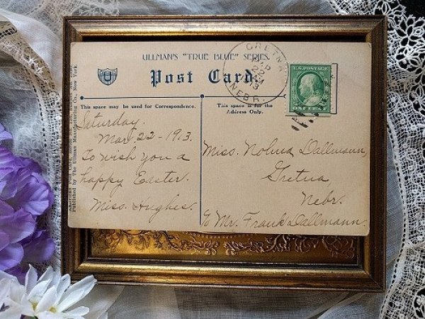 画像2: Postcard  イースター　ヒヨコとシーソー遊ぶをする子ども　シルエット　1913年 (2)