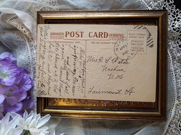 画像2: Postcard  イースター ヒヨコと忘れな草のお花 1911年 (2)