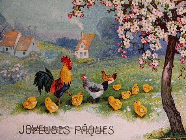 画像2: Postcard  イースター ニワトリとヒヨコの家族 (2)