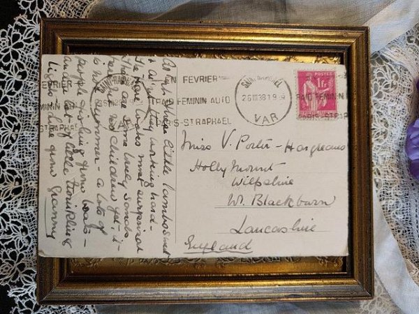 画像2: Postcard イースターエッグとウサギを羊車で運ぶ男の子  (2)