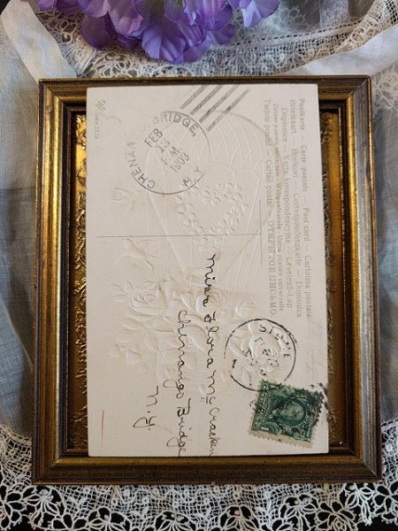 画像2: Postcard 薔薇のお花の気球とツバメ  (2)