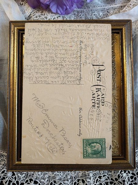 画像2: Postcard 手紙と二羽の白鳥 1910年 (2)