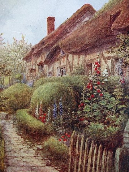 画像2: Postcard　 イングリッシュガーデン　花咲くコテージ　未使用　 (2)