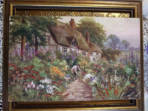 画像1: Postcard　 イングリッシュガーデン　花咲くお庭　イギリス1917年 (1)