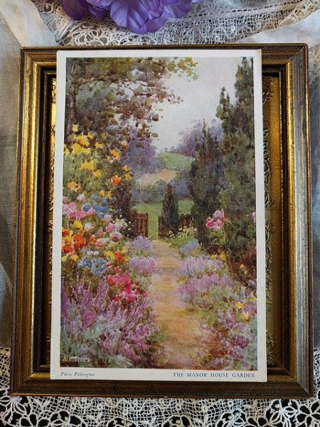画像1: Postcard　 イングリッシュガーデン　マナーハウスの花咲くお庭 (1)
