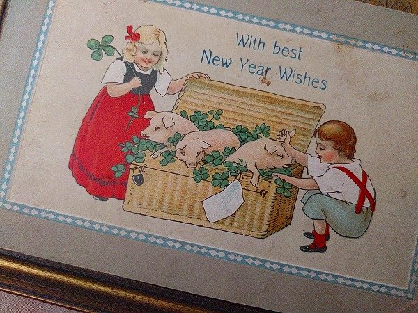 画像2: Postcard New Year 3匹の子豚と遊ぶ子どもたち (2)