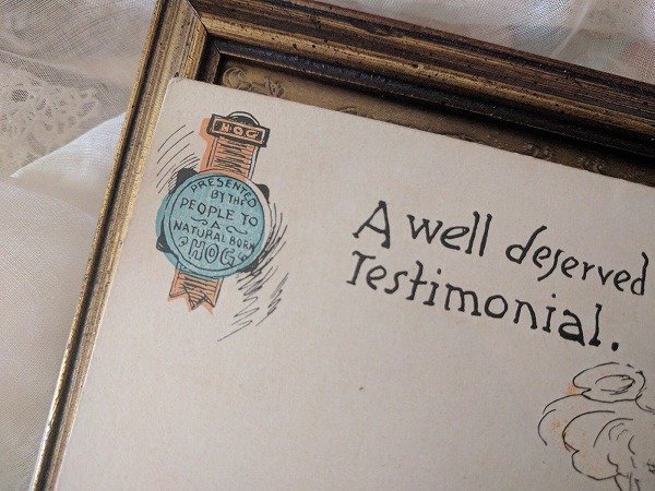 画像2: Postcard 煙草を吹かす豚さん Hog 未使用 (2)