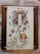画像1: Postcard　ハートの秤と天使と菫のお花　Ellen Clapsaddle 1909年 (1)