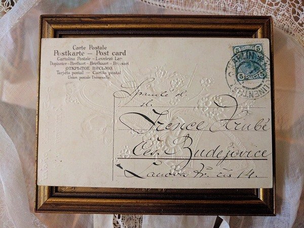 画像3: Postcard New Year  スリッパと金時計を運ぶ天使 妖精? (3)